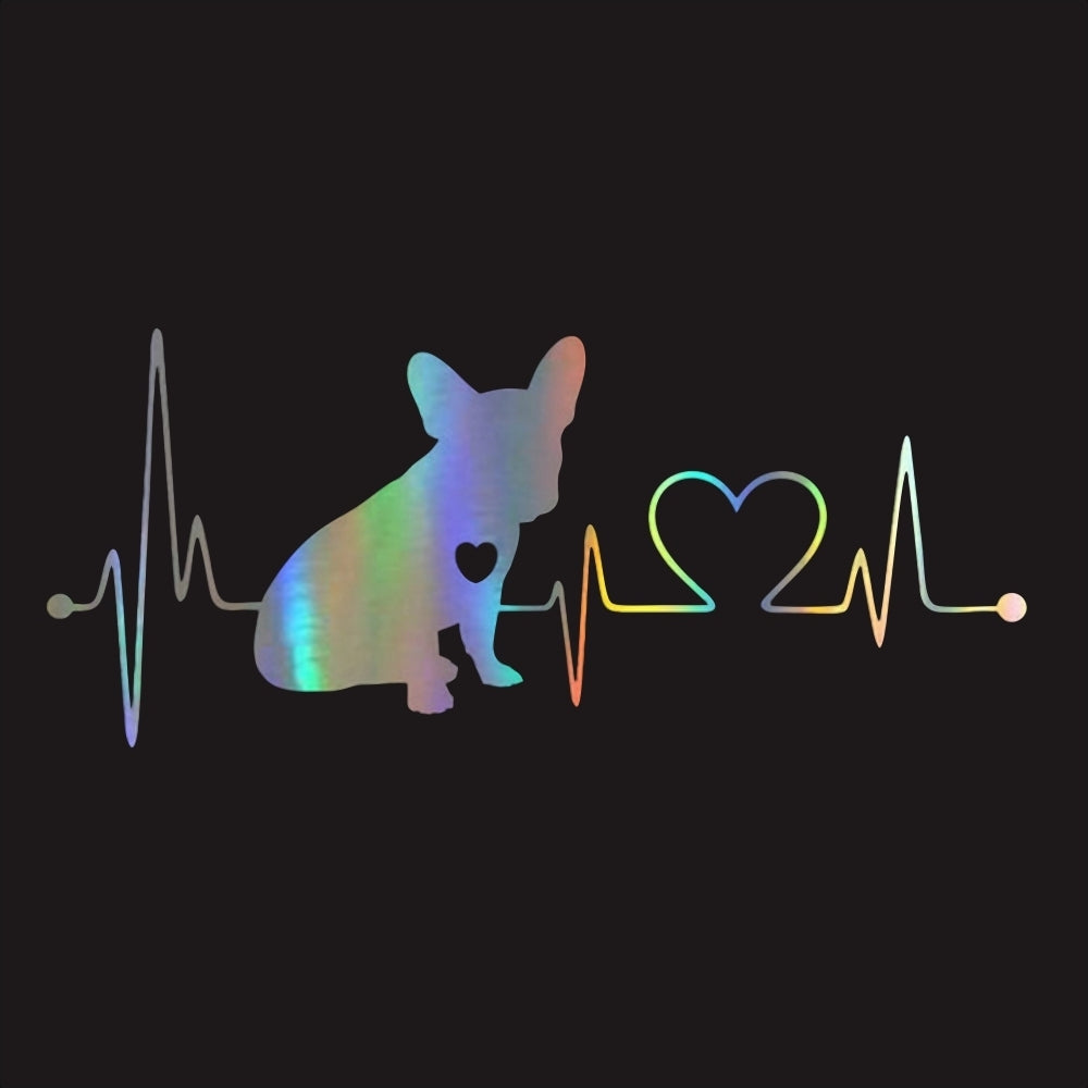 Decal French Bulldog Heartbeat 3D Vinyl Car Window Bumper Sticker - Premium Car Stickers & Covers from Rapidvehicles - Just $7.99! Shop now at Rapidvehicles