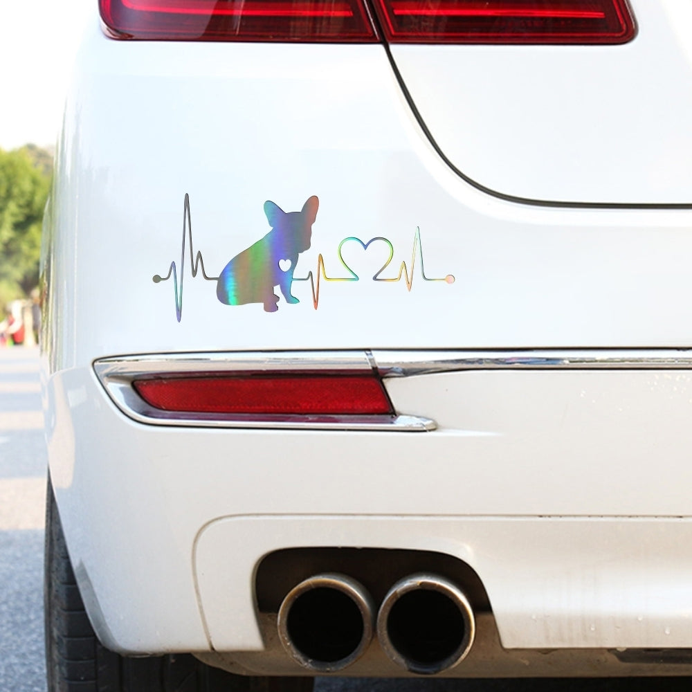 Decal French Bulldog Heartbeat 3D Vinyl Car Window Bumper Sticker - Premium Car Stickers & Covers from Rapidvehicles - Just $7.99! Shop now at Rapidvehicles