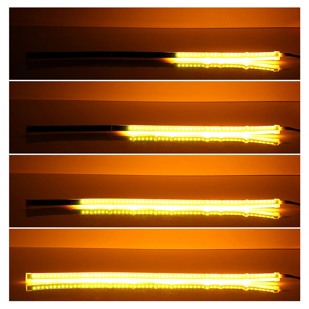 Ultrafine Cars LED Daytime Running Lights White Turn Signal Yellow Guide Strip for Headlight 30CM white yellow - Premium Car LED Lights from Rapidvehicles - Just $19.87! Shop now at Rapidvehicles