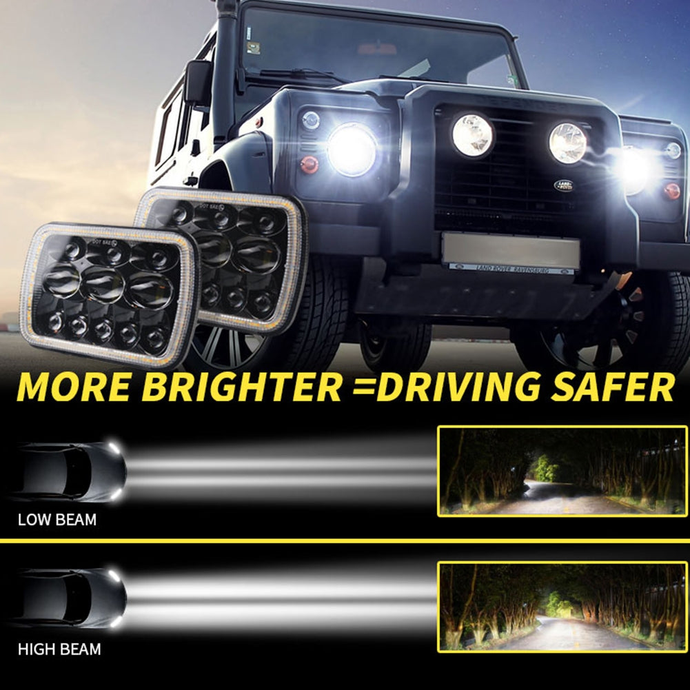 For Jeep Wrangler 500 W 30000LM 7 inch LED Headlights 5X7/7X6 Led - Premium Car LED Lights from Rapidvehicles - Just $74.69! Shop now at Rapidvehicles