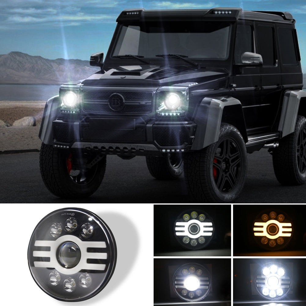 500 W 30000LM 7 inch LED Yellow and White Halo Angel Eye - Premium Car LED Lights from Rapidvehicles - Just $81.99! Shop now at Rapidvehicles