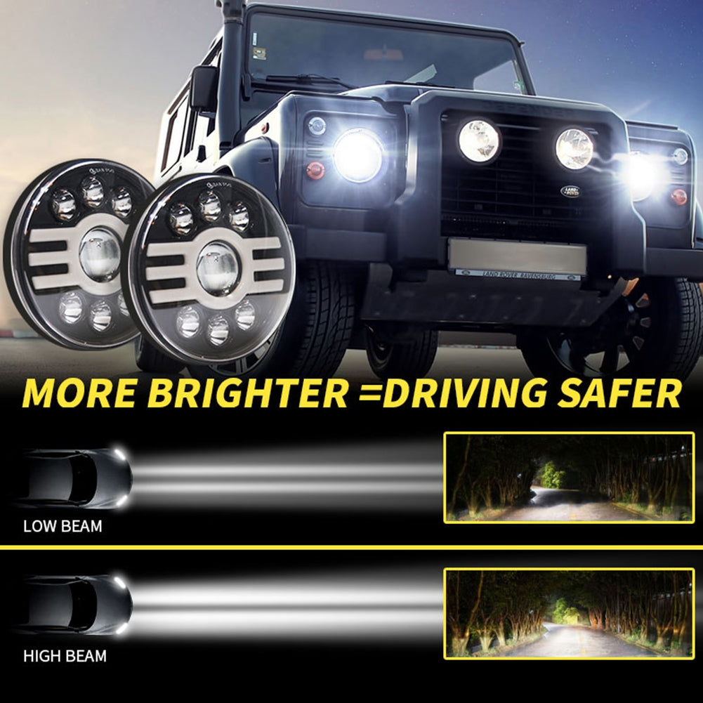 500 W 30000LM 7 inch LED Yellow and White Halo Angel Eye - Premium Car LED Lights from Rapidvehicles - Just $81.99! Shop now at Rapidvehicles