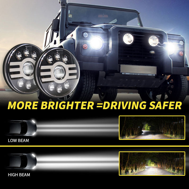 500 W 30000LM 7 inch LED Yellow and White Halo Angel Eye - Premium Car LED Lights from Rapidvehicles - Just $81.99! Shop now at Rapidvehicles