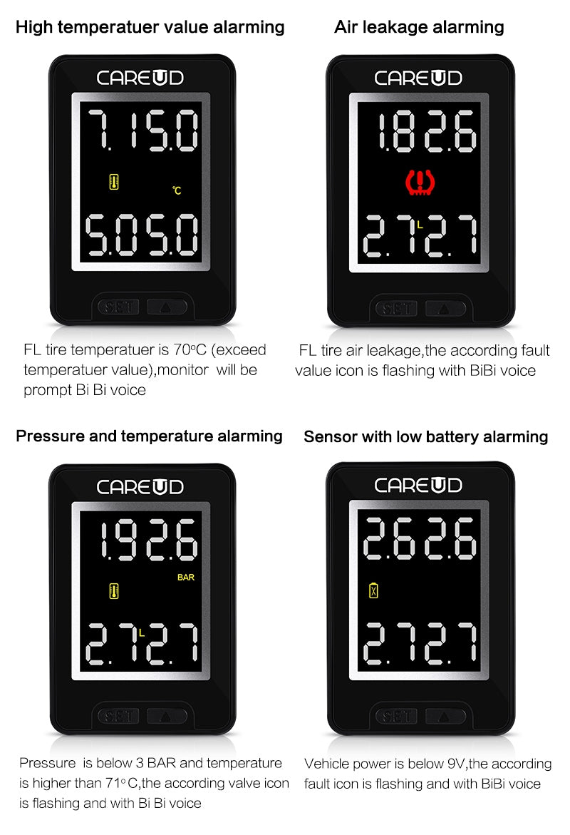 U912- WF Car TPMS Auto Wireless Tire Pressure Monitoring System 4 - Premium OBD & Diagnostic Tools from Rapidvehicles - Just $95.99! Shop now at Rapidvehicles