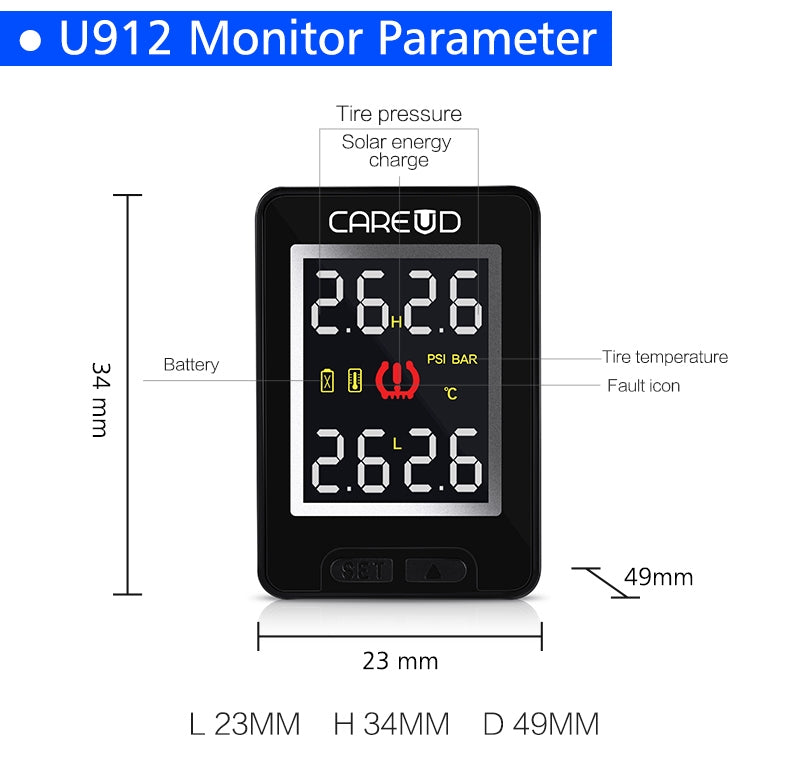 U912- WF Car TPMS Auto Wireless Tire Pressure Monitoring System 4 - Premium OBD & Diagnostic Tools from Rapidvehicles - Just $95.99! Shop now at Rapidvehicles