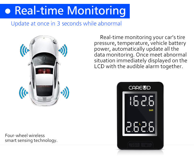 U912- WF Car TPMS Auto Wireless Tire Pressure Monitoring System 4 - Premium OBD & Diagnostic Tools from Rapidvehicles - Just $95.99! Shop now at Rapidvehicles