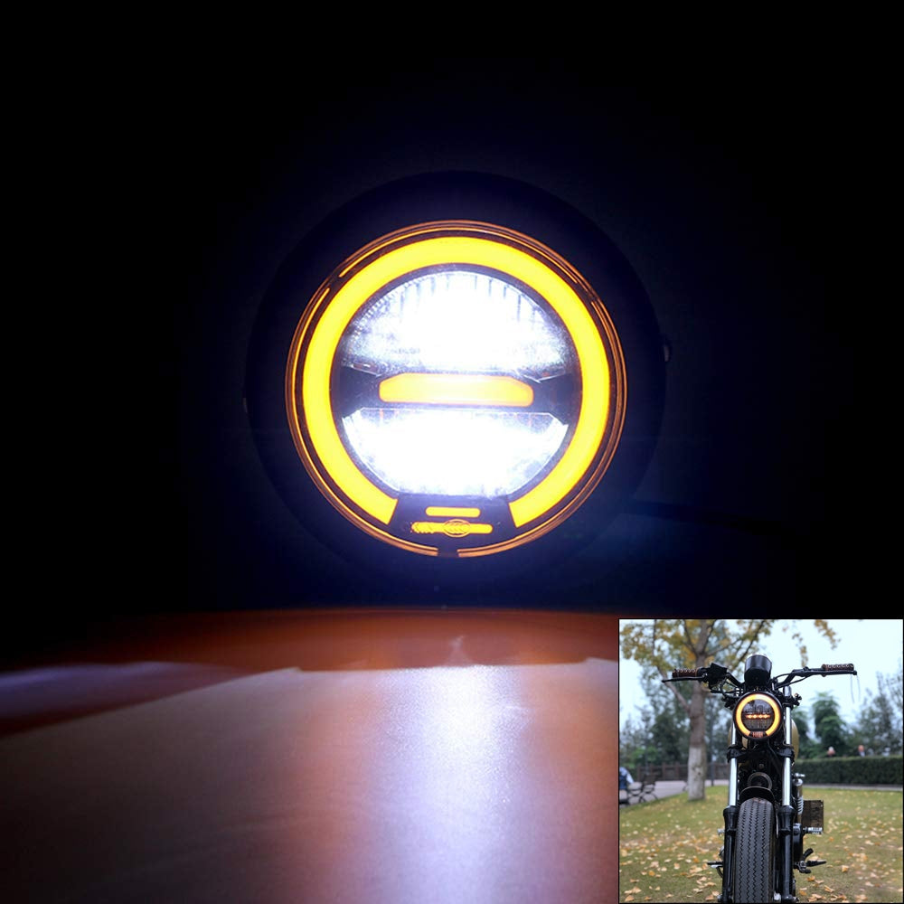 6.5Inches Metal LED Retro Motorcycle Headlight Universal Cafe - Premium Car LED Lights from Rapidvehicles - Just $75.59! Shop now at Rapidvehicles