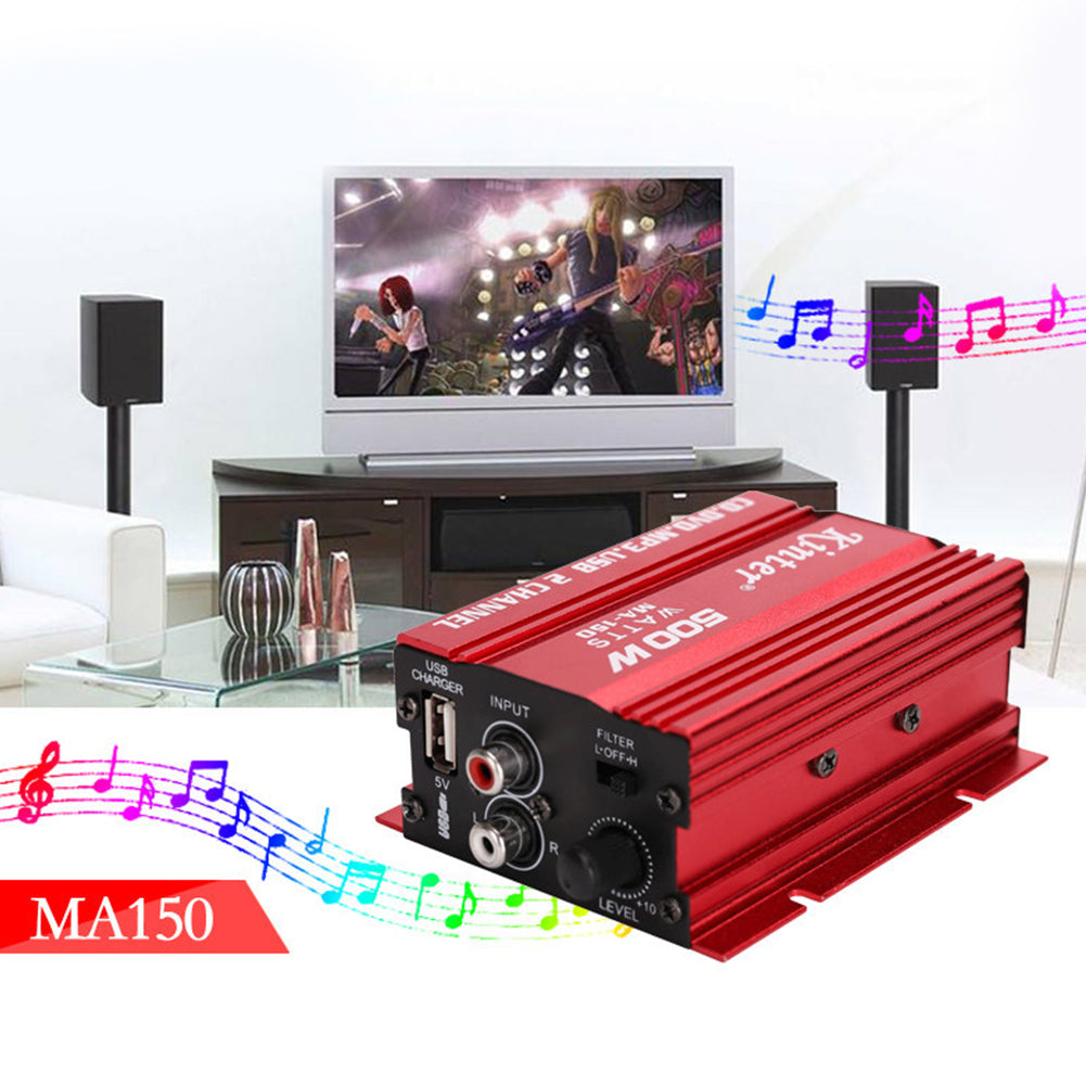 MA150 500W Car Motorcycle 12V 2CH 2 Channel Audio AMP Amplifier Subwoofer red - Premium Other Car Tools from Rapidvehicles - Just $33.37! Shop now at Rapidvehicles