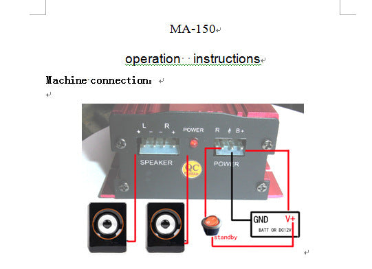 MA150 500W Car Motorcycle 12V 2CH 2 Channel Audio AMP Amplifier Subwoofer red - Premium Other Car Tools from Rapidvehicles - Just $33.37! Shop now at Rapidvehicles