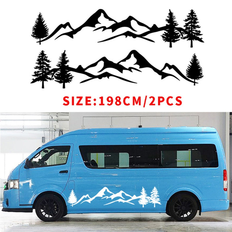 Mountain Tree Forest Graphic Vinyl Art Sticker for RV Decoration Forest Silhouette Decals Camper Vehicle Window Door Decoration white - Premium Car Stickers & Covers from Rapidvehicles - Just $30.79! Shop now at Rapidvehicles