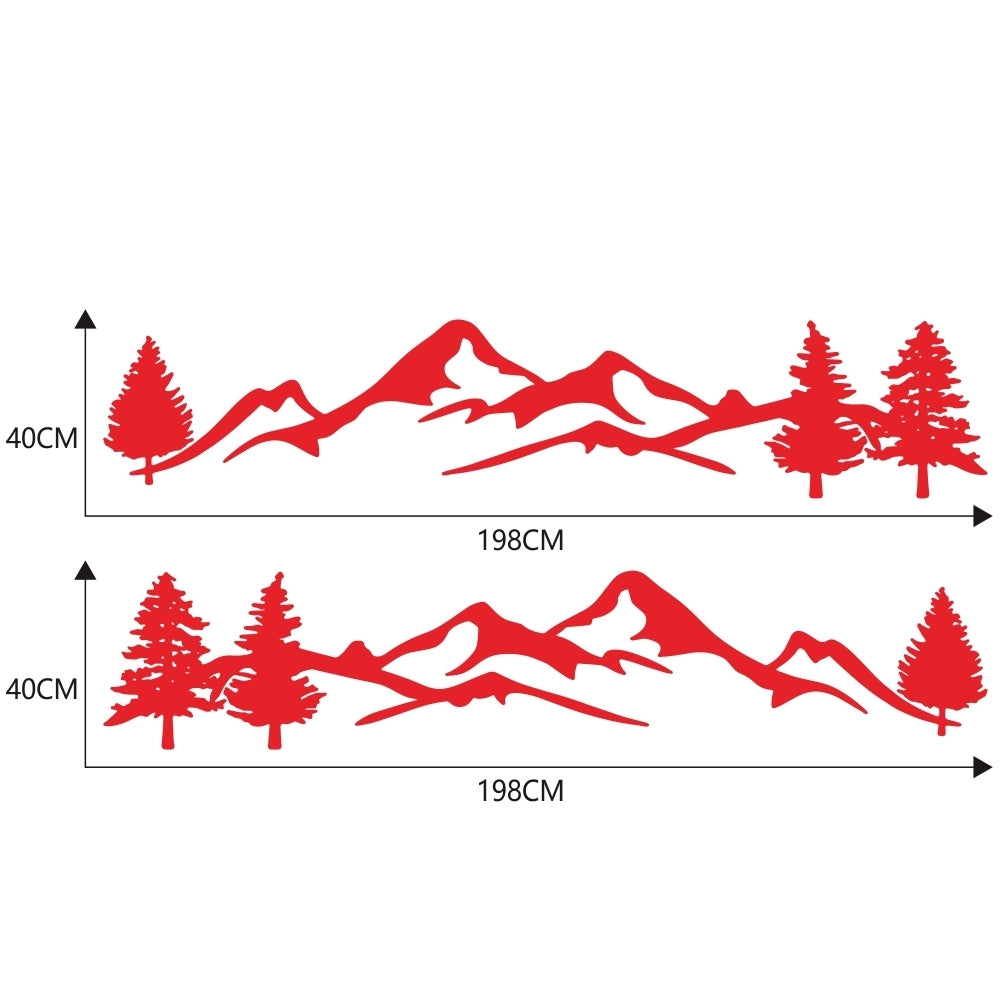 Mountain Tree Forest Graphic Vinyl Art Sticker for RV Decoration Forest Silhouette Decals Camper Vehicle Window Door Decoration red - Premium Car Stickers & Covers from Rapidvehicles - Just $31.78! Shop now at Rapidvehicles