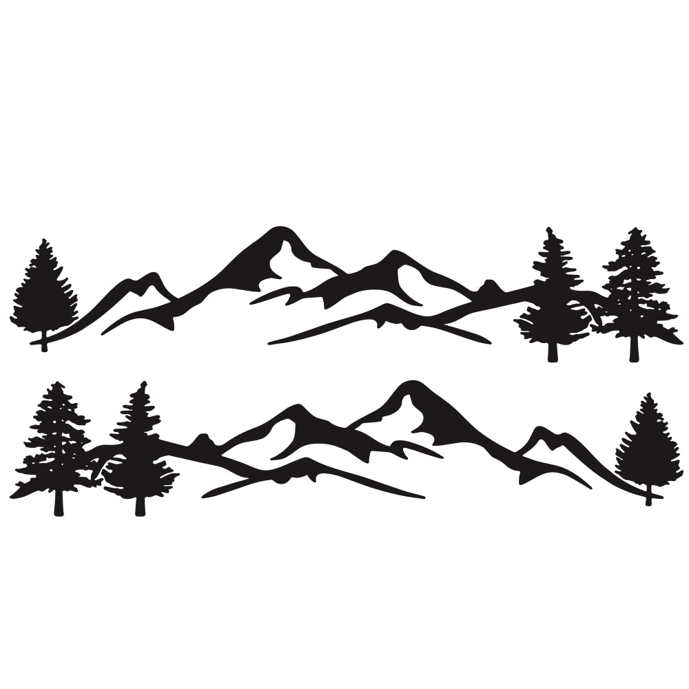 Mountain Tree Forest Graphic Vinyl Art Sticker for RV Decoration Forest Silhouette Decals Camper Vehicle Window Door Decoration black - Premium Car Stickers & Covers from Rapidvehicles - Just $31.07! Shop now at Rapidvehicles