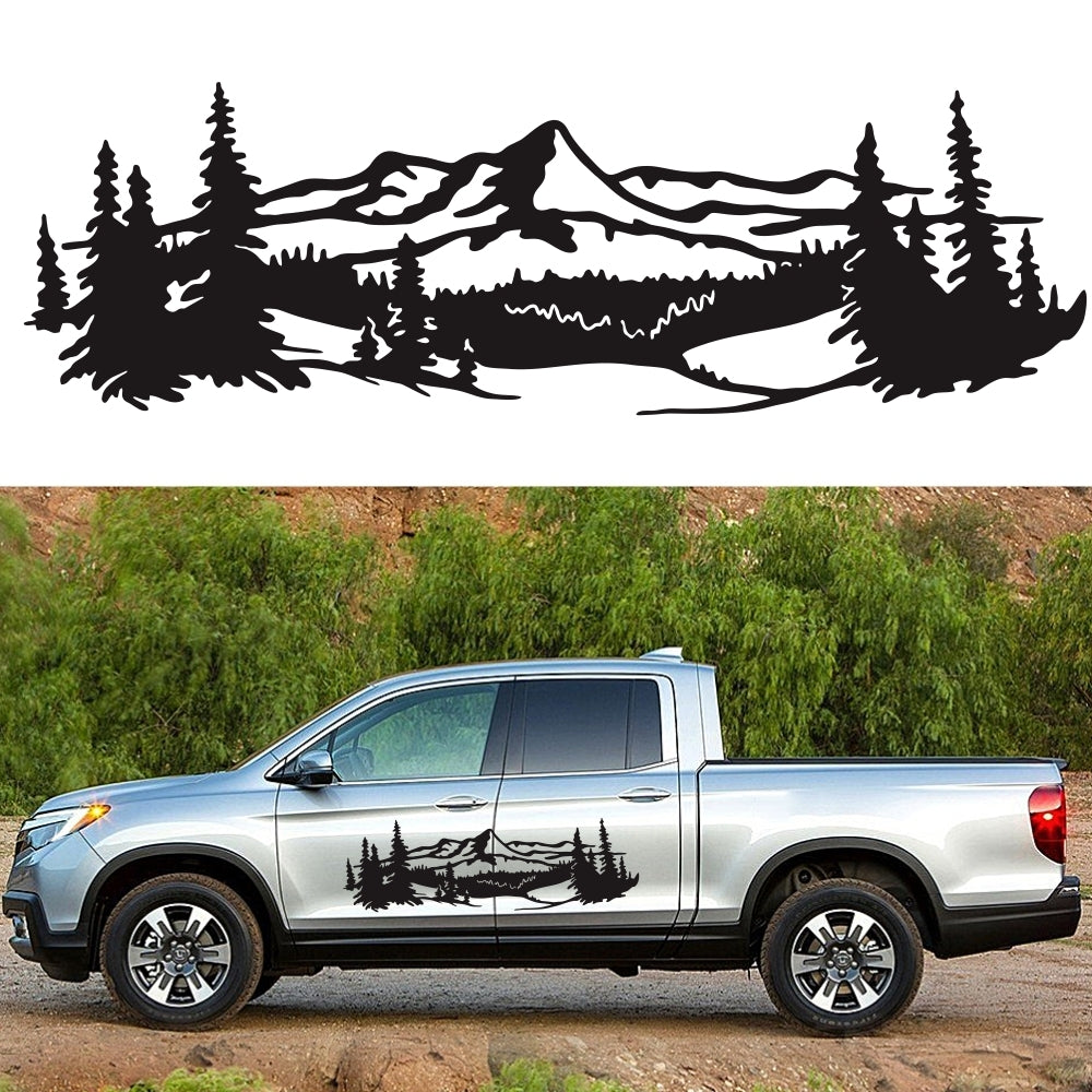 2 Pcs 50 * 150cm Universal Tree Sticker Mountain Scene Northern Great Car Sticker Vinyl Truck Rv Toy Transporter Accessories Vehicles Cars black - Premium Car Stickers & Covers from Rapidvehicles - Just $28.28! Shop now at Rapidvehicles