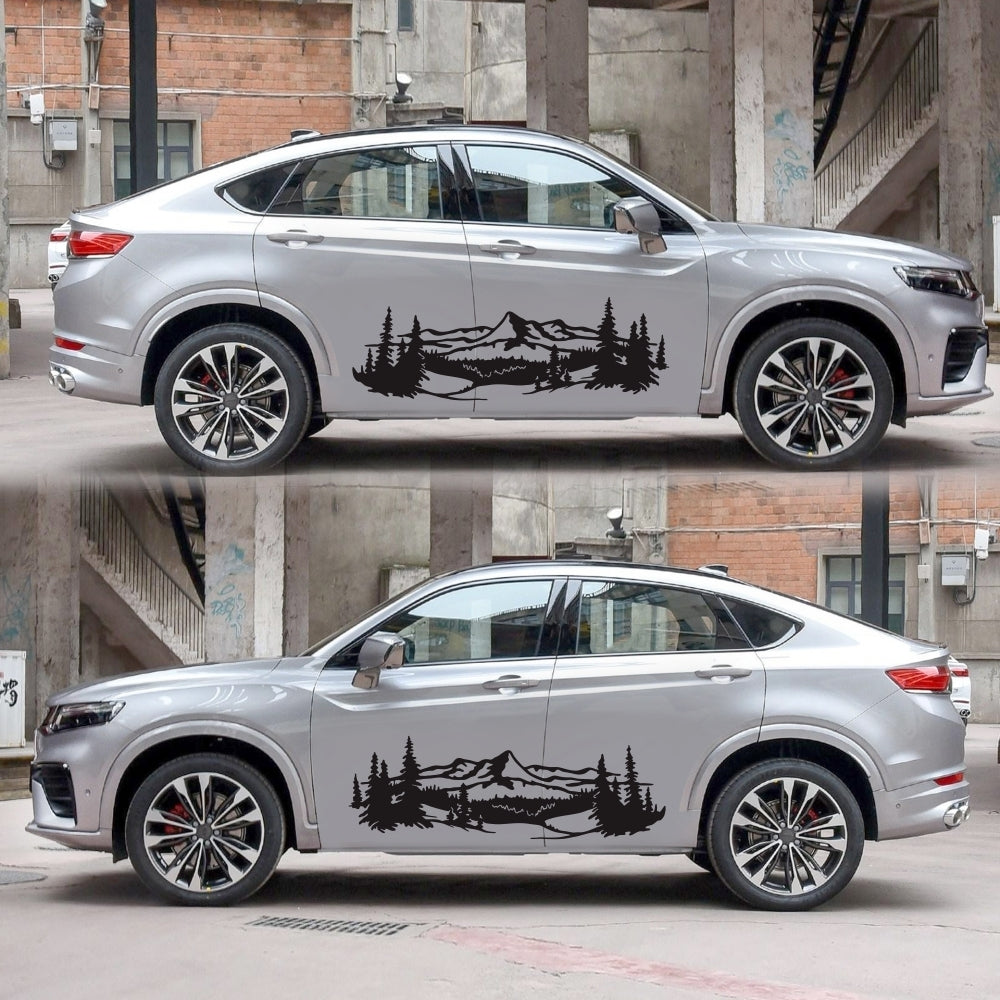 2 Pcs 50 * 150cm Universal Tree Sticker Mountain Scene Northern - Premium Car Stickers & Covers from Rapidvehicles - Just $34.99! Shop now at Rapidvehicles