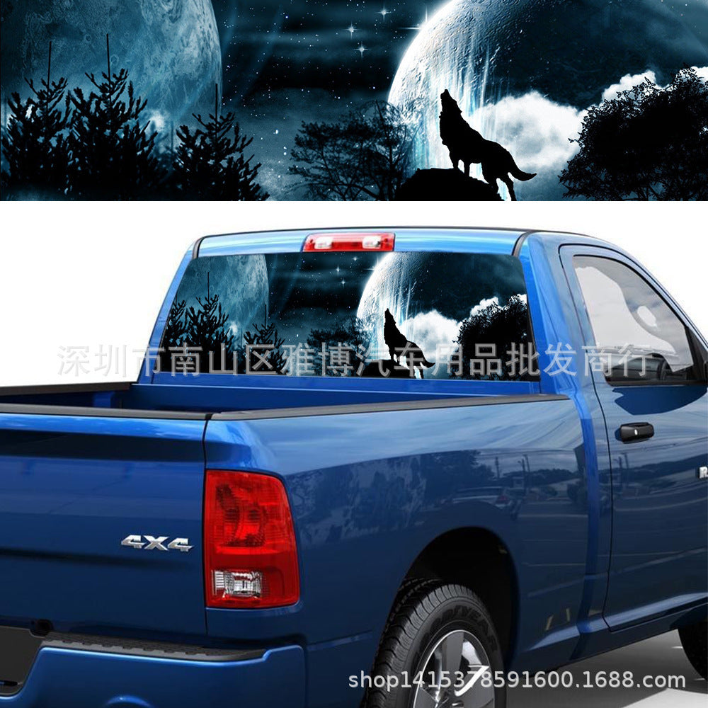 Auto Car Rear Window Decal Sticker Wolf Howling In The Night Cool Car Sticker Truck Decoration 47*46CM - Premium Car Stickers & Covers from Rapidvehicles - Just $31! Shop now at Rapidvehicles