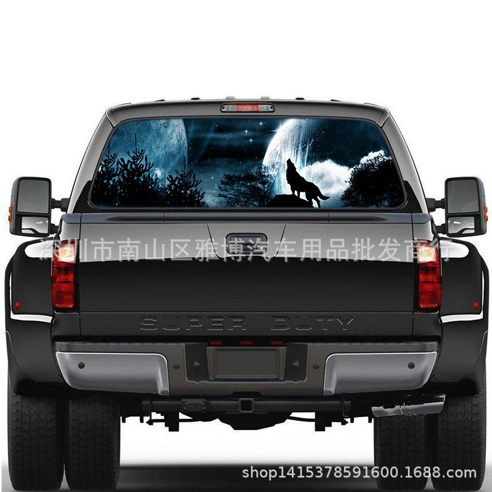 Auto Car Rear Window Decal Sticker Wolf Howling In The Night Cool Car Sticker Truck Decoration 47*46CM - Premium Car Stickers & Covers from Rapidvehicles - Just $31! Shop now at Rapidvehicles