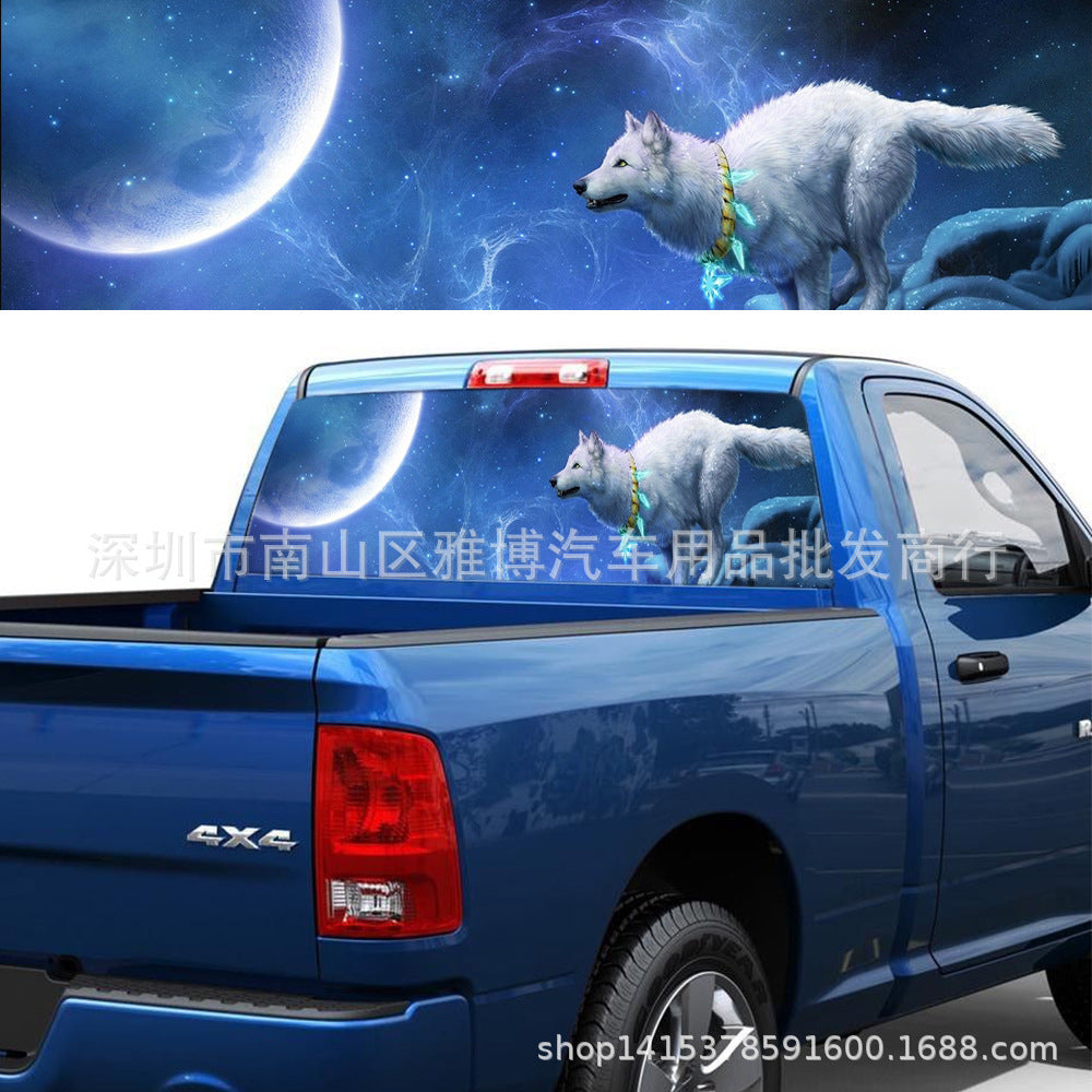 Automobile Sticker Car SUV Truck Rear Window Decal Night Wolf Howling Vinyl Sticker Decoration 147*46CM - Premium Car Stickers & Covers from Rapidvehicles - Just $32.59! Shop now at Rapidvehicles