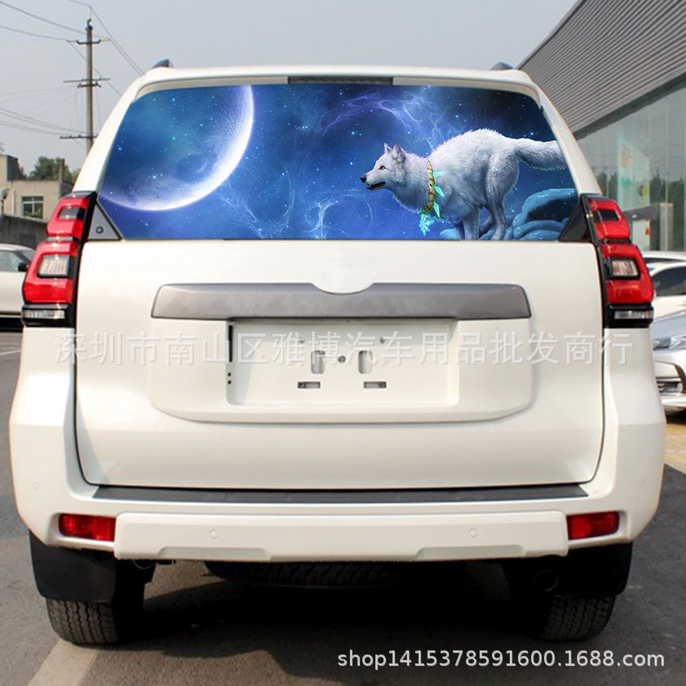 Automobile Sticker Car SUV Truck Rear Window Decal Night Wolf Howling Vinyl Sticker Decoration 147*46CM - Premium Car Stickers & Covers from Rapidvehicles - Just $32.59! Shop now at Rapidvehicles