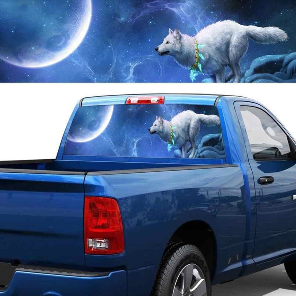 Automobile Sticker Car SUV Truck Rear Window Decal Night Wolf Howling Vinyl Sticker Decoration 147*46CM - Premium Car Stickers & Covers from Rapidvehicles - Just $32.59! Shop now at Rapidvehicles