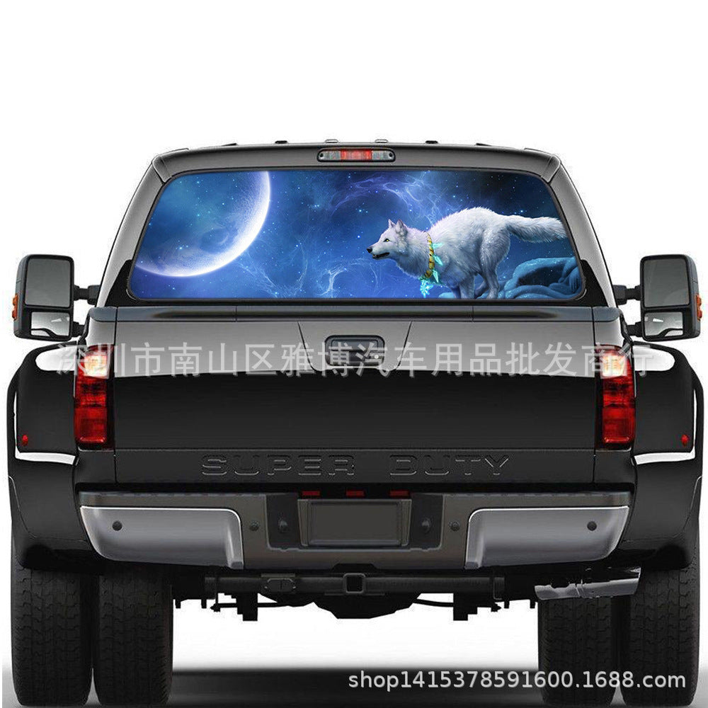 Automobile Sticker Car SUV Truck Rear Window Decal Night Wolf Howling Vinyl Sticker Decoration 147*46CM - Premium Car Stickers & Covers from Rapidvehicles - Just $32.59! Shop now at Rapidvehicles