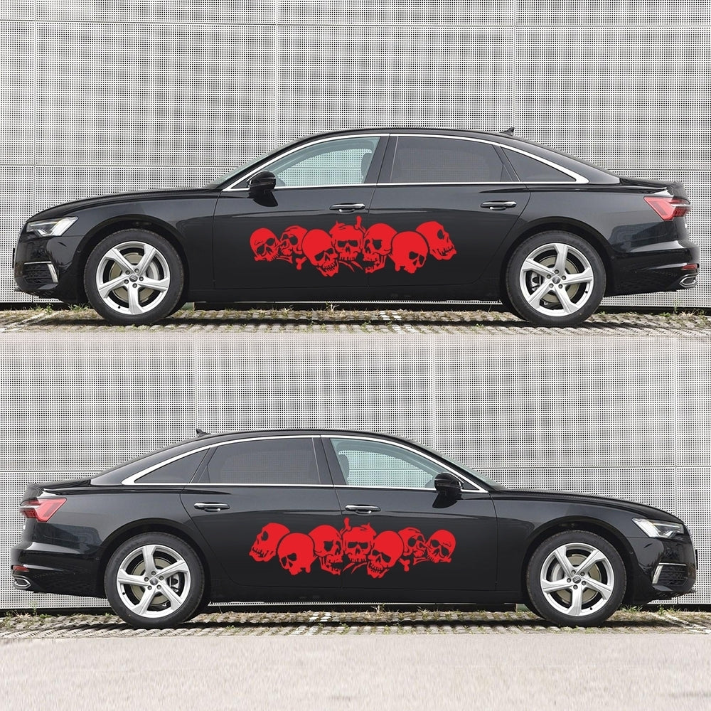 Skulls Bones Pattern Car Truck Vinyl Side Body Graphics Stickers Scratch Decal red - Premium Car Stickers & Covers from Rapidvehicles - Just $30! Shop now at Rapidvehicles