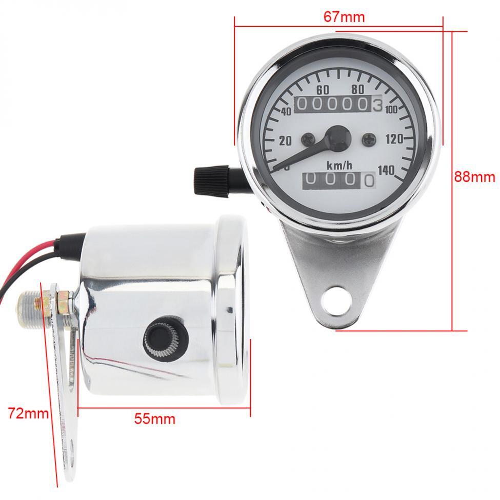 Universal  Motorcycle 12V Yellow Night Light Speedometer Metal Case Car Meter and Kilometer Table for Retro Motorcycle Silver - Premium Motorcycle Accessories from Rapidvehicles - Just $28.99! Shop now at Rapidvehicles