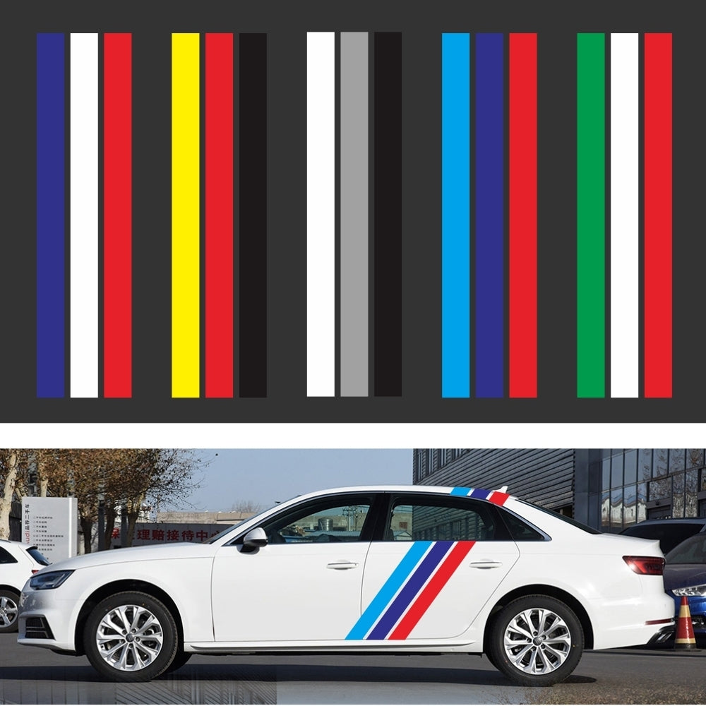 D-1045 Tricolor Lines Custom Vinyl Decal Car Body Door Side Stickers Stripes Racing Style for Bmw Audi Kia Honda Toyota Style 2 - Premium Car Stickers & Covers from Rapidvehicles - Just $36.66! Shop now at Rapidvehicles