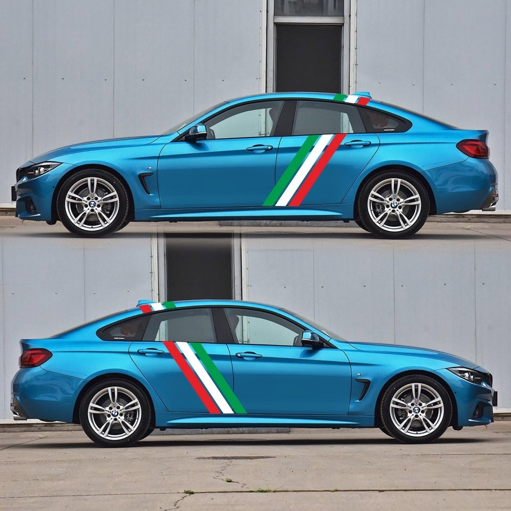 D-1045 Tricolor Lines Custom Vinyl Decal Car Body Door Side Stickers Stripes Racing Style for Bmw Audi Kia Honda Toyota Style 5 - Premium Car Stickers & Covers from Rapidvehicles - Just $36.66! Shop now at Rapidvehicles