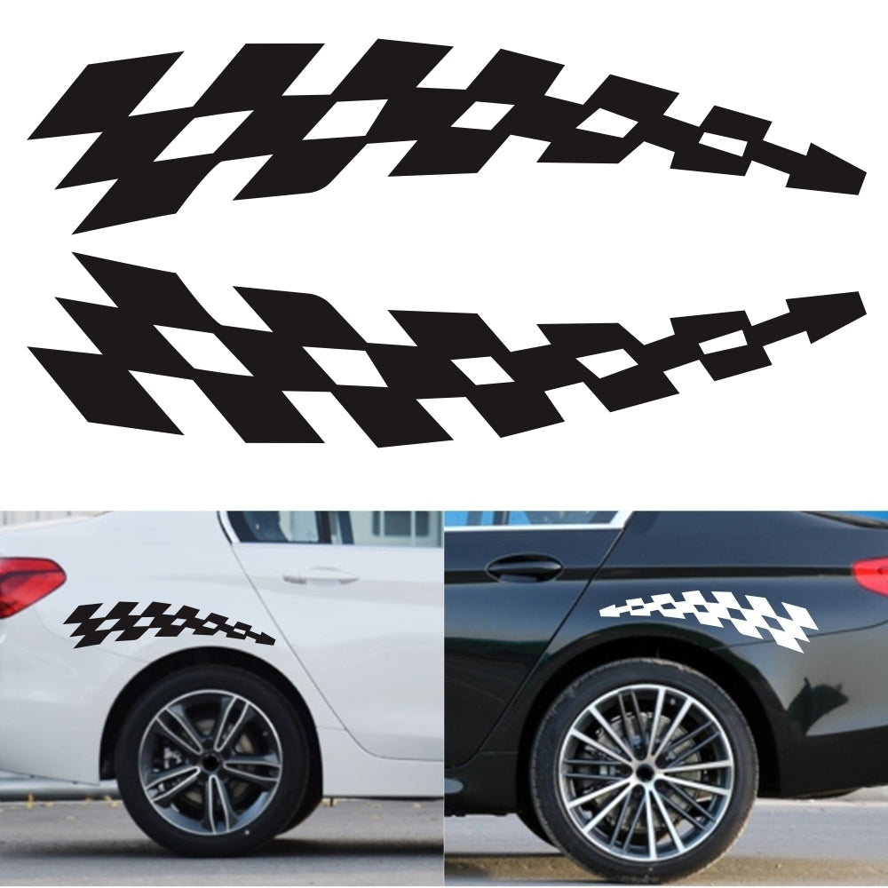 Racing Stickers Vehicle Car Decals Plaid Wheel Flags Reflector Safety Vinyl Stickers Prevention For Audi Bmw Jeep; black - Premium Car Stickers & Covers from Rapidvehicles - Just $7.04! Shop now at Rapidvehicles