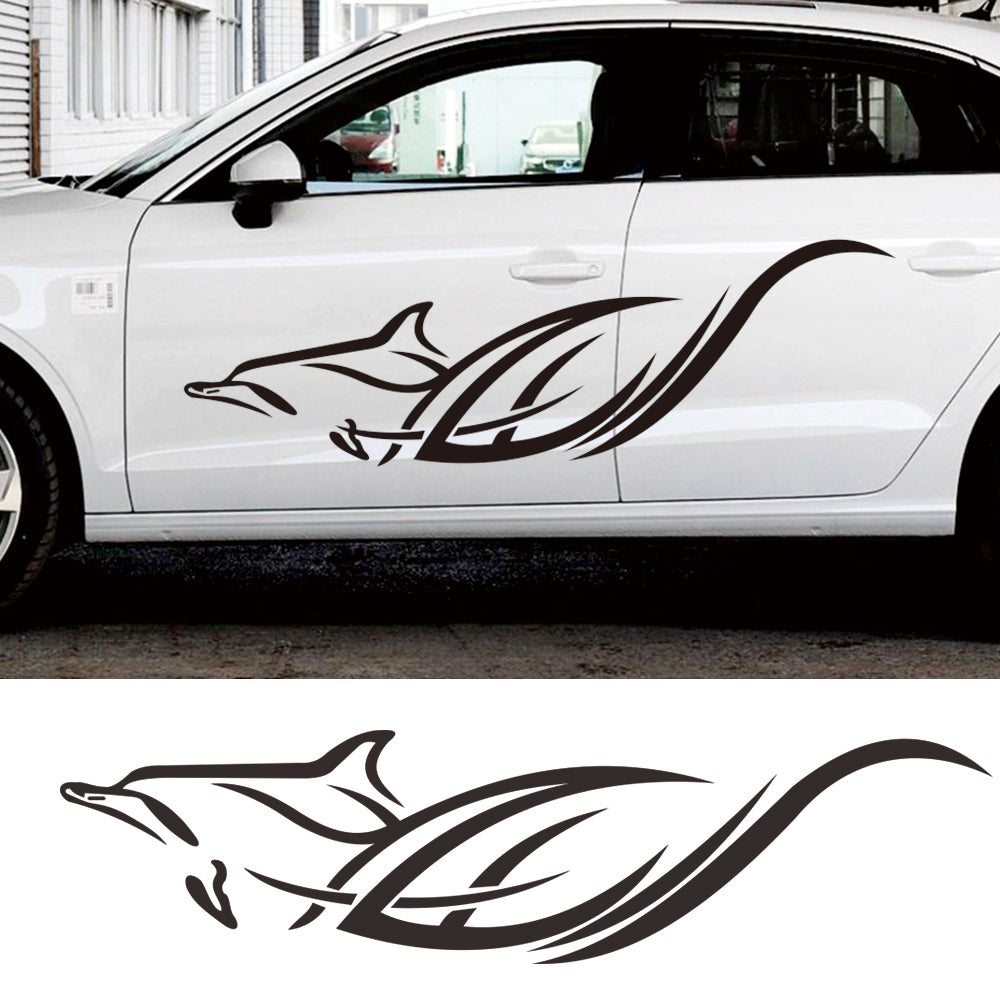 2pcs Car Stickers Dolphins Totem Auto Body Vinyl Long Decals Waterproof Striped Stickers Auto DIY Style Car Stickers red - Premium Car Stickers & Covers from Rapidvehicles - Just $31.78! Shop now at Rapidvehicles