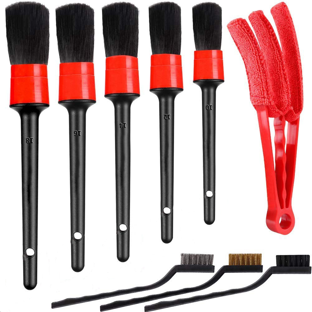 9pcs Car Detailing Brush Auto Detail Brush Set Automotive Detail Brushes Kit for Cleaning Car Interior Exterior - Premium Maintenance Tools from Rapidvehicles - Just $23.99! Shop now at Rapidvehicles