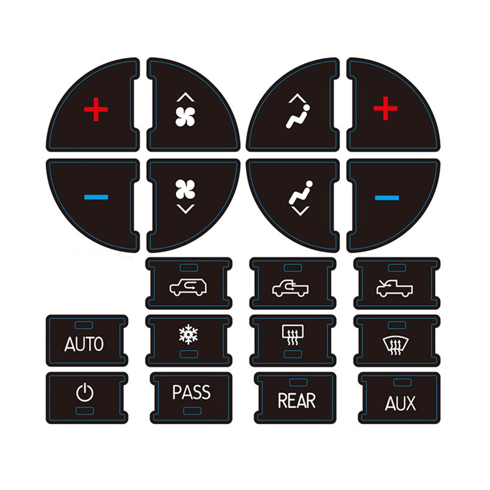 2pcs AC Dash Button Sticker Auto Button AC Central Control Repair Stickers 20 keys - Premium Car Stickers & Covers from Rapidvehicles - Just $8.44! Shop now at Rapidvehicles