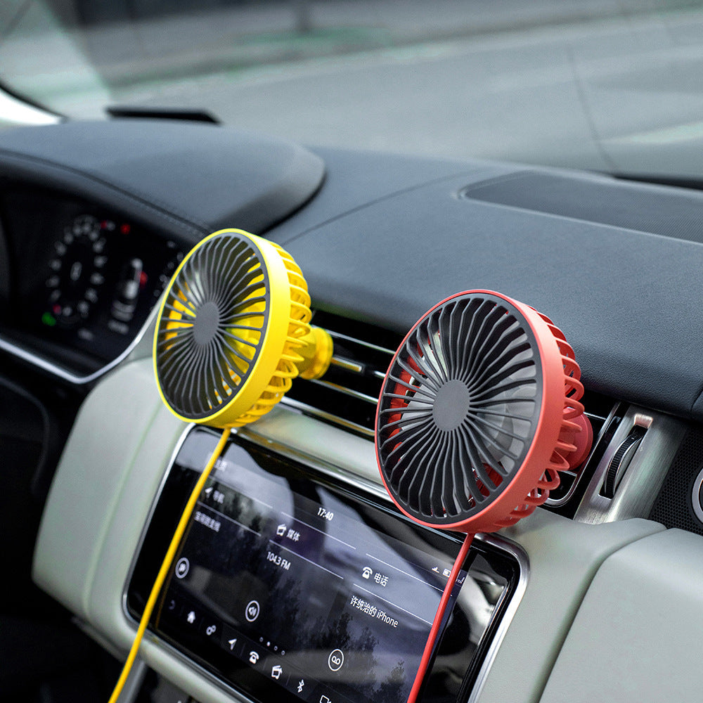 LED Car Air Outlet Fan USB Portable Mini Fan yellow - Premium Other Car Electronics from Rapidvehicles - Just $35.99! Shop now at Rapidvehicles