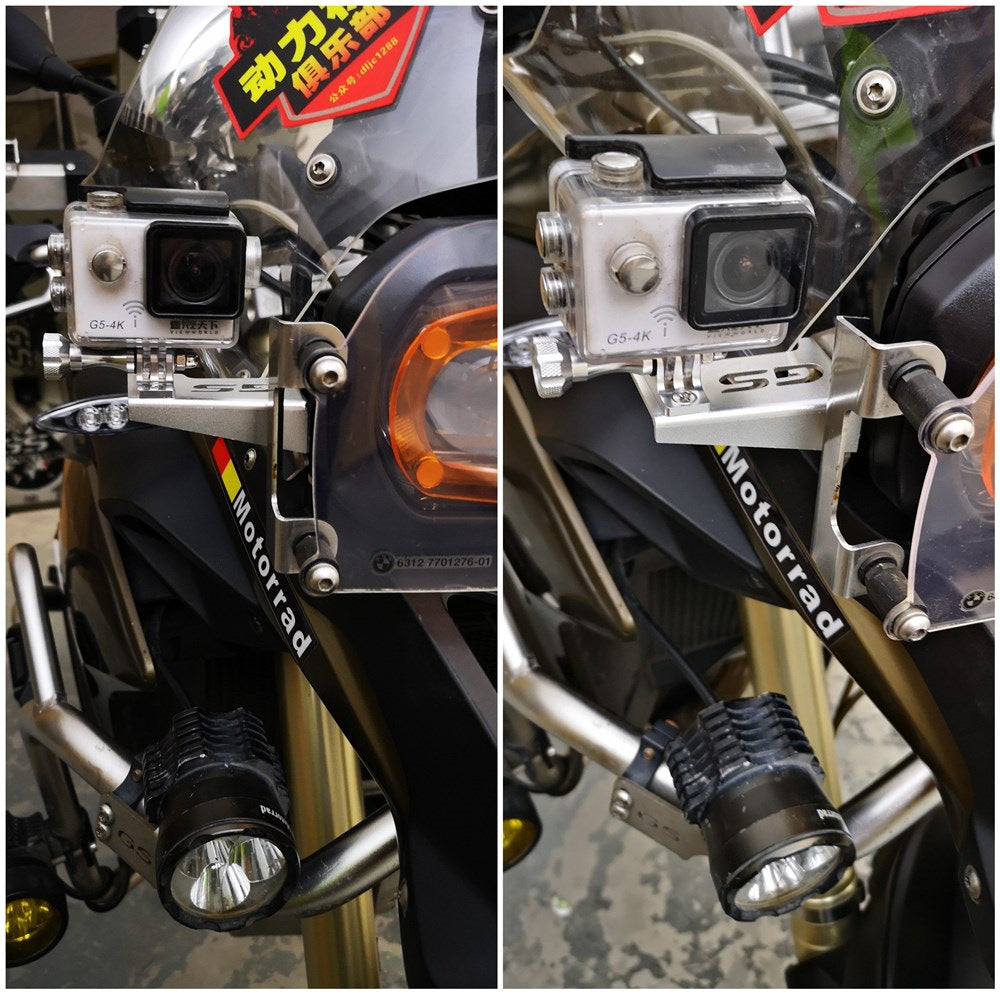 Motorcycle Front Left Bracket Support for BMW R1200GS R1250GS For Go Pro Dash Cam black - Premium Motorcycle Accessories from Rapidvehicles - Just $26.99! Shop now at Rapidvehicles