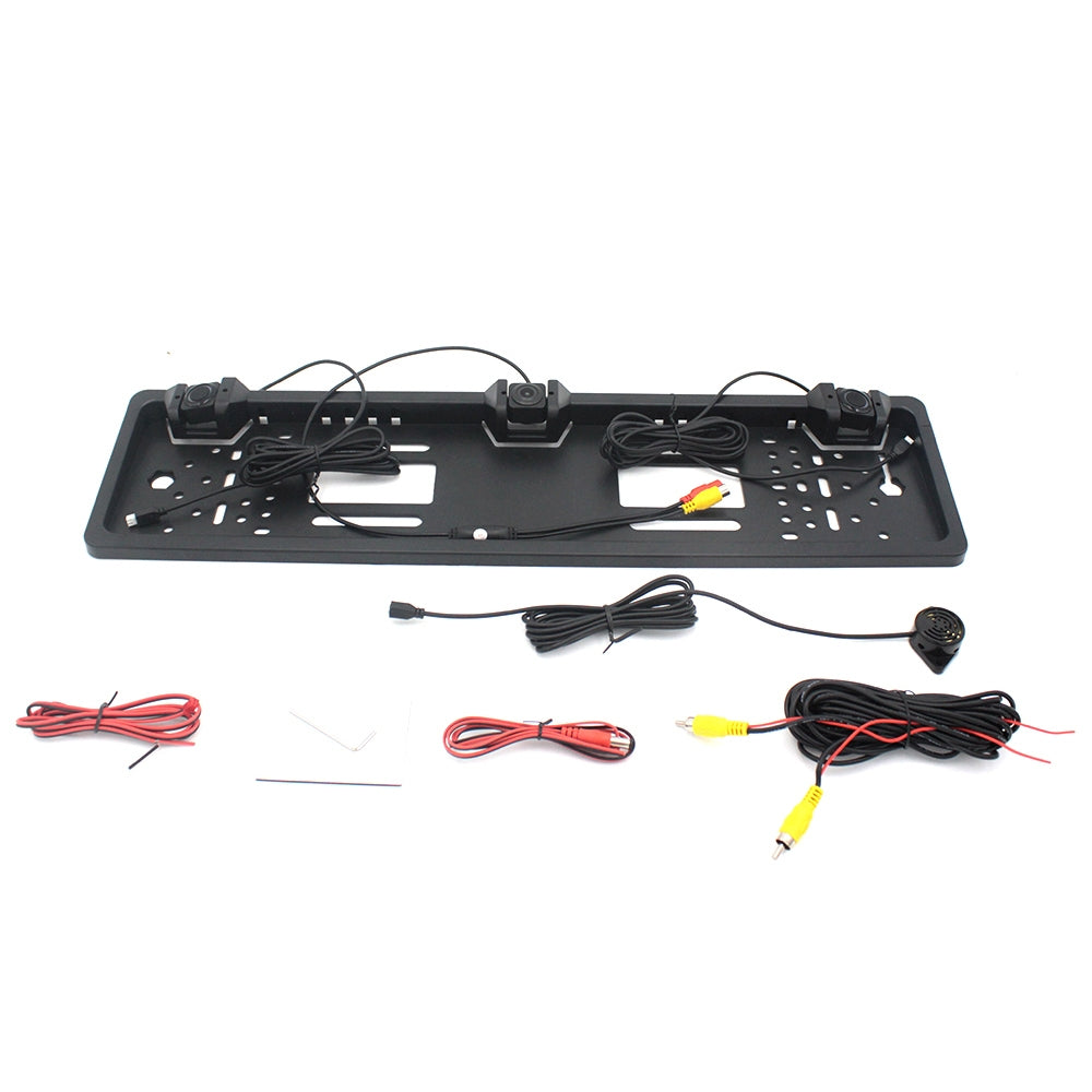 Eu Europe Car License Plate Frame Rear View Camera Car Parking Sensor Kit black - Premium Car Rear View Camera from Rapidvehicles - Just $43.99! Shop now at Rapidvehicles