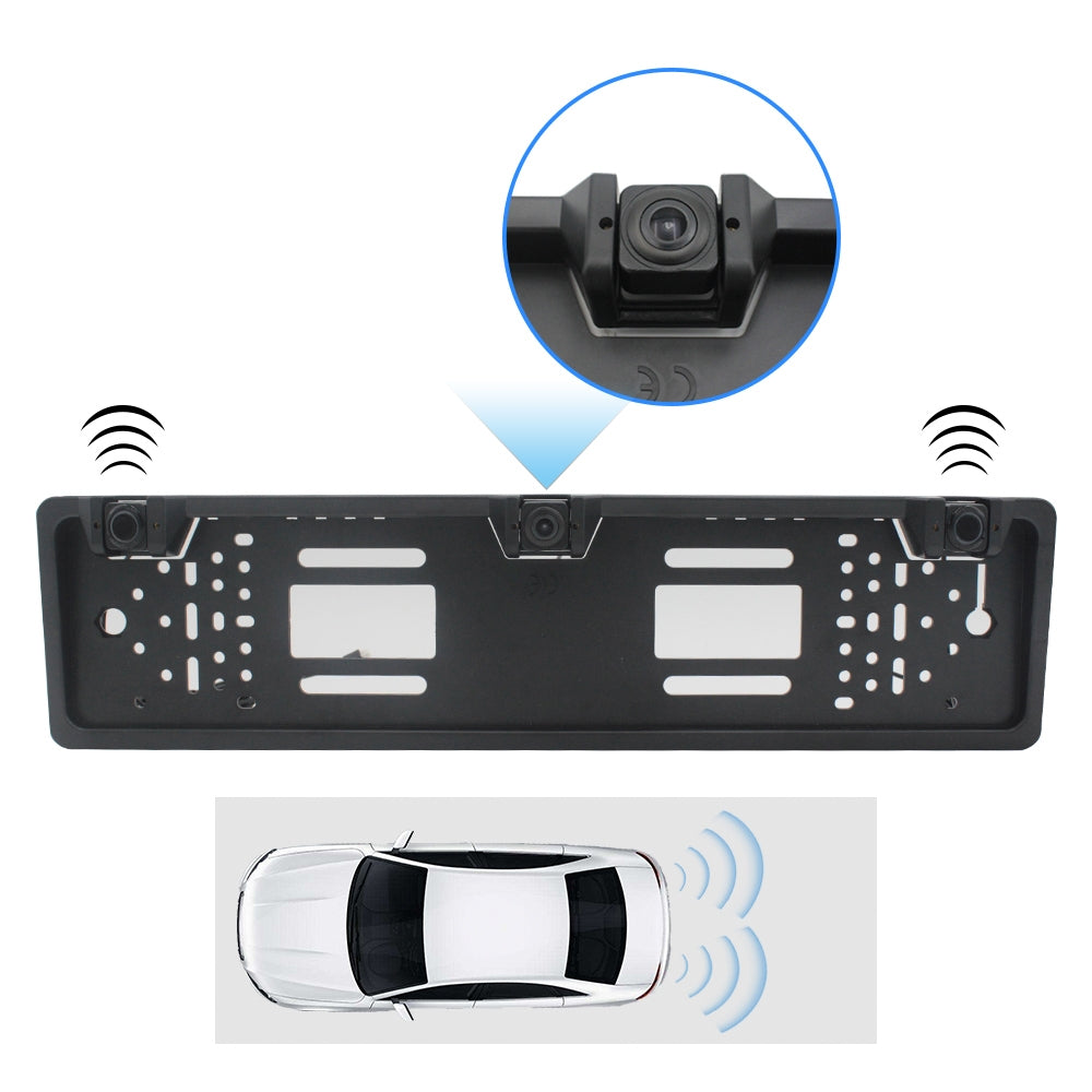 Eu Europe Car License Plate Frame Rear View Camera Car Parking Sensor Kit black - Premium Car Rear View Camera from Rapidvehicles - Just $43.99! Shop now at Rapidvehicles