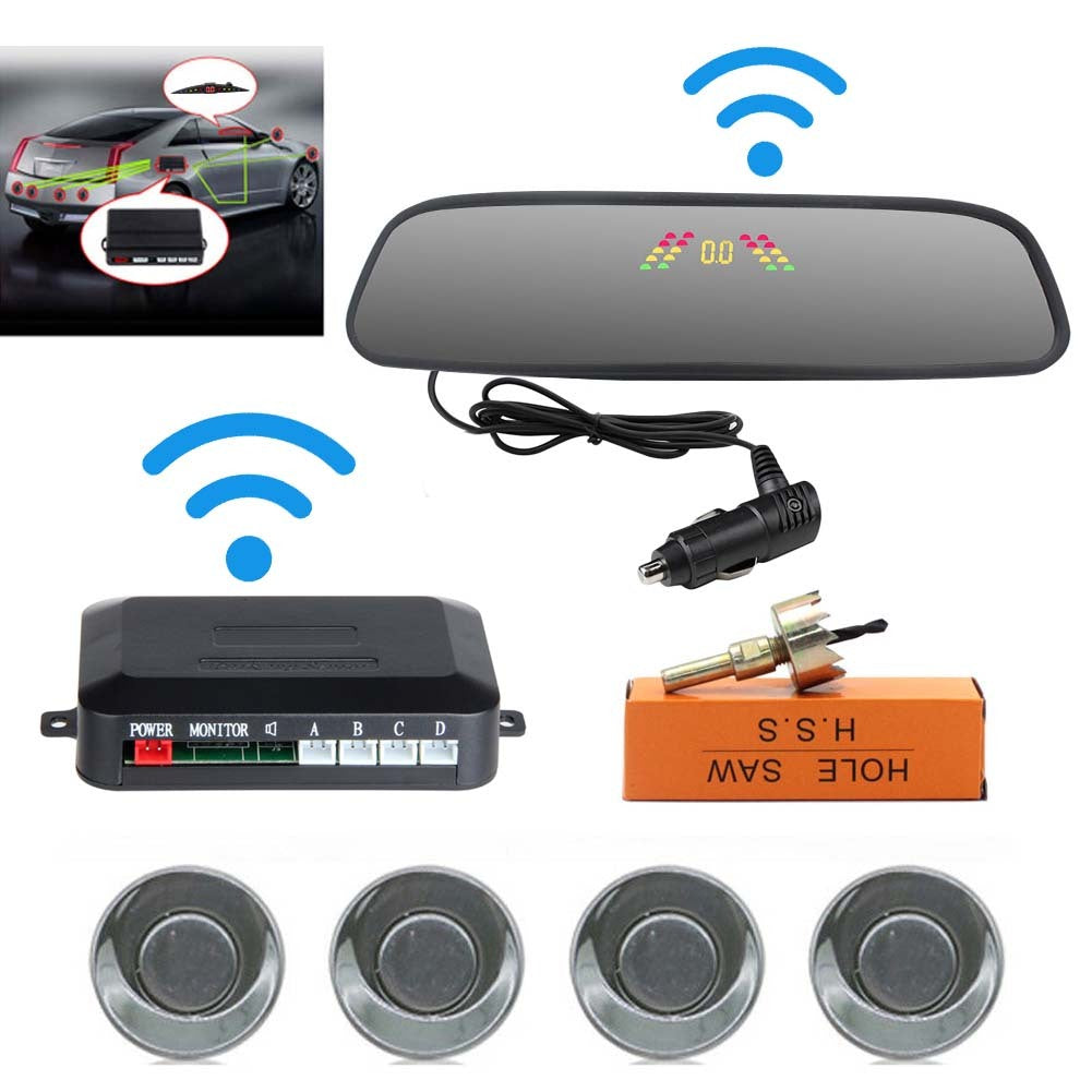 Car Reversing Parking Camera Wireless Parking Sensor Car Rear View Parking Sennor Kit Detector Led Display Automatic Auxiliary Car Parking Gray probe - Premium Car Rear View Camera from Rapidvehicles - Just $54.63! Shop now at Rapidvehicles