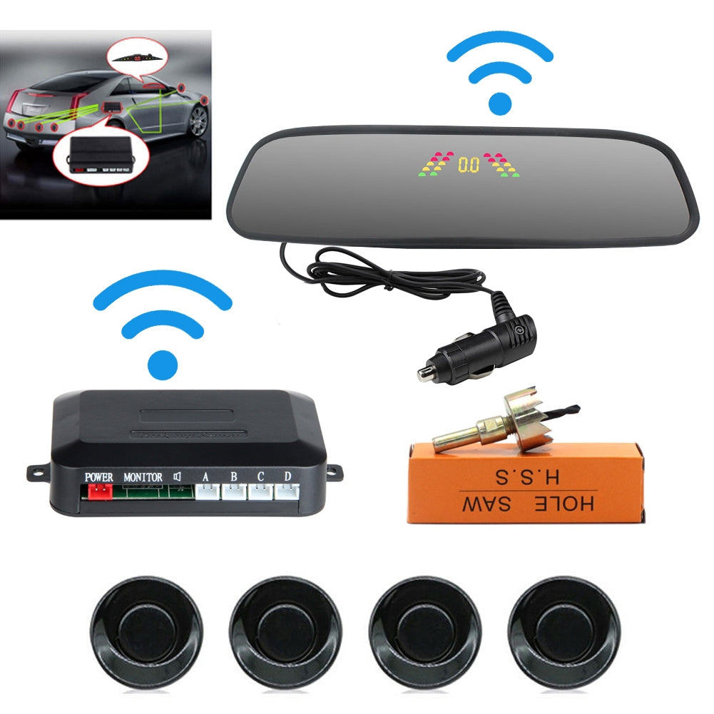 Car Reversing Parking Camera Wireless Parking Sensor Car Rear View Parking Sennor Kit Detector Led Display Automatic Auxiliary Car Parking Gray probe - Premium Car Rear View Camera from Rapidvehicles - Just $54.63! Shop now at Rapidvehicles