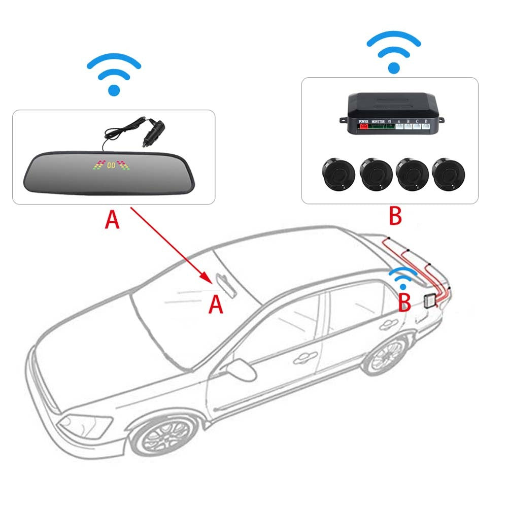 Car Reversing Parking Camera Wireless Parking Sensor Car Rear View Parking Sennor Kit Detector Led Display Automatic Auxiliary Car Parking Gray probe - Premium Car Rear View Camera from Rapidvehicles - Just $54.63! Shop now at Rapidvehicles