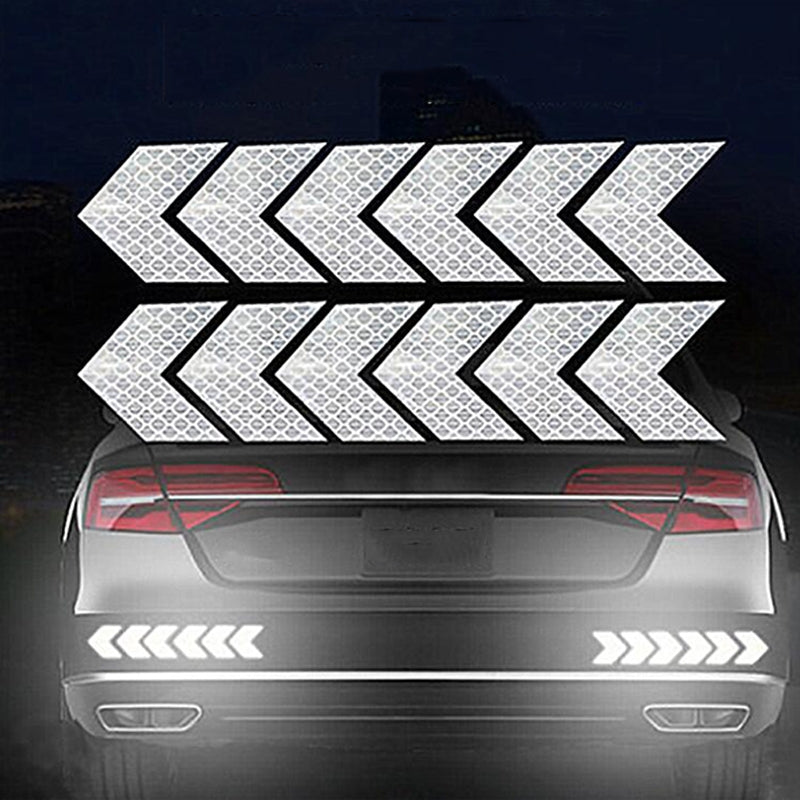 12PCS Big Car Night Warning Reflective Sticker Scratch Modified Electric Motorcycle Body Sticker  White - Premium Motorcycle Accessories from Rapidvehicles - Just $10.20! Shop now at Rapidvehicles