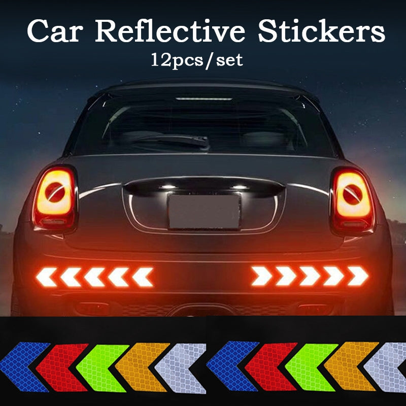 12PCS Big Car Night Warning Reflective Sticker Scratch Modified Electric Motorcycle Body Sticker  White - Premium Motorcycle Accessories from Rapidvehicles - Just $10.20! Shop now at Rapidvehicles