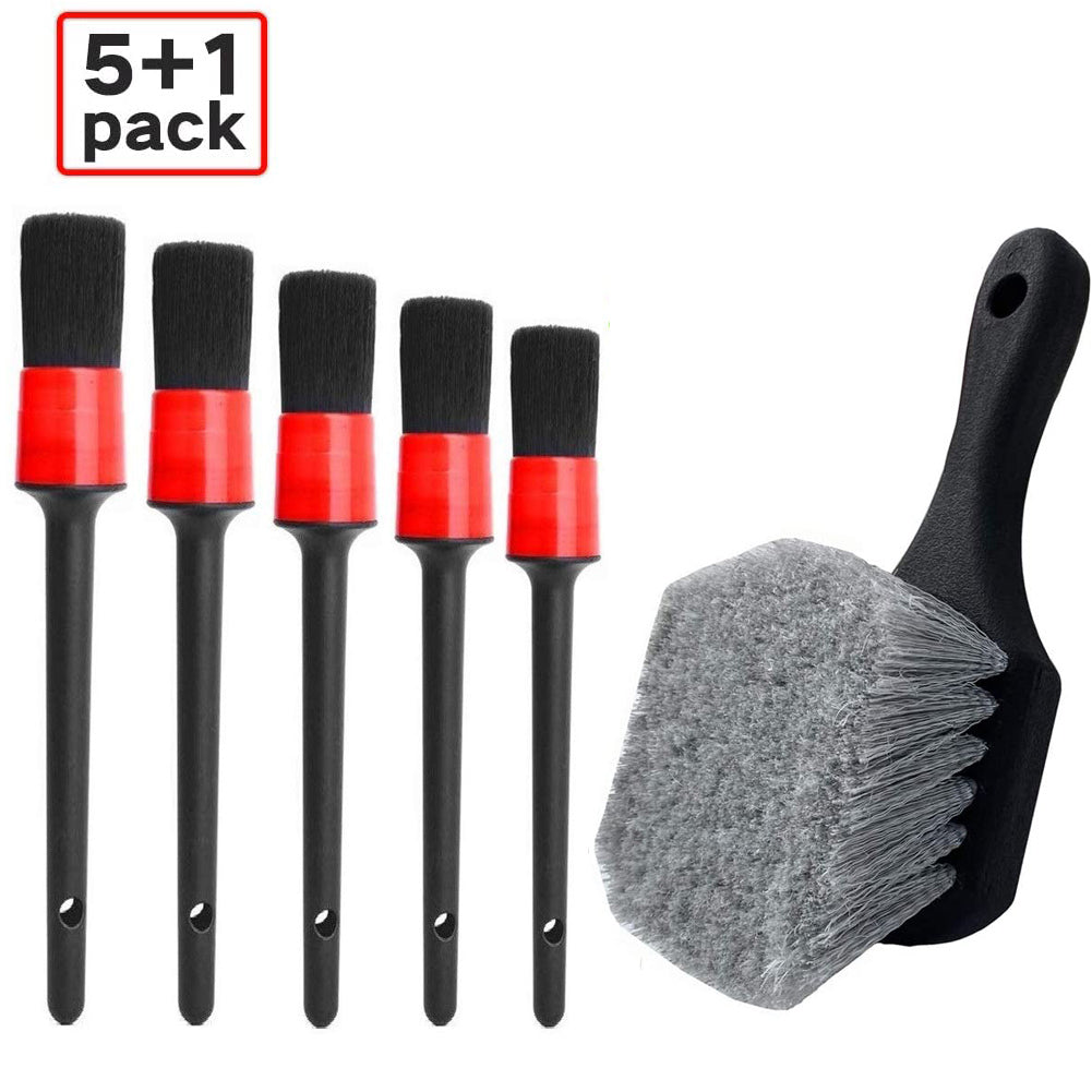 6PCS Wheel Tire Brush Soft Bristle Car Wash Brush Detailing Brush Car Cleaning Brush black - Premium Car Wash Tools from Rapidvehicles - Just $21.54! Shop now at Rapidvehicles