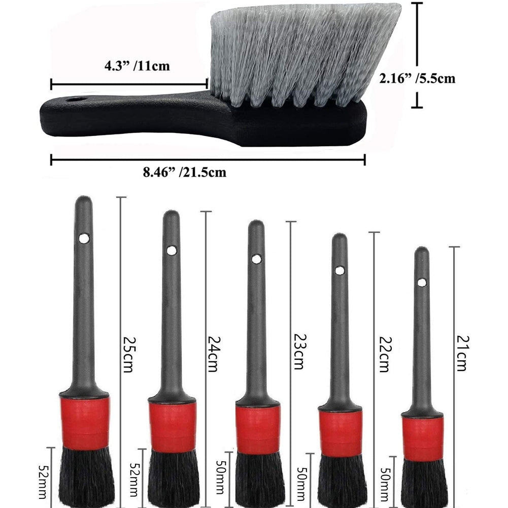 6PCS Wheel Tire Brush Soft Bristle Car Wash Brush Detailing Brush Car Cleaning Brush black - Premium Car Wash Tools from Rapidvehicles - Just $21.54! Shop now at Rapidvehicles