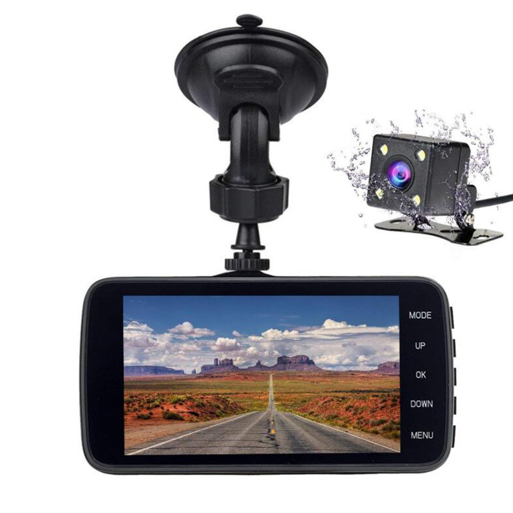 Car DVR Dash Camera Car Traffic Recorder HD Night Vision 1080P Dual Lens Reversing Image Integrative Camera  Silver + black - Premium Car DVR from Rapidvehicles - Just $50! Shop now at Rapidvehicles