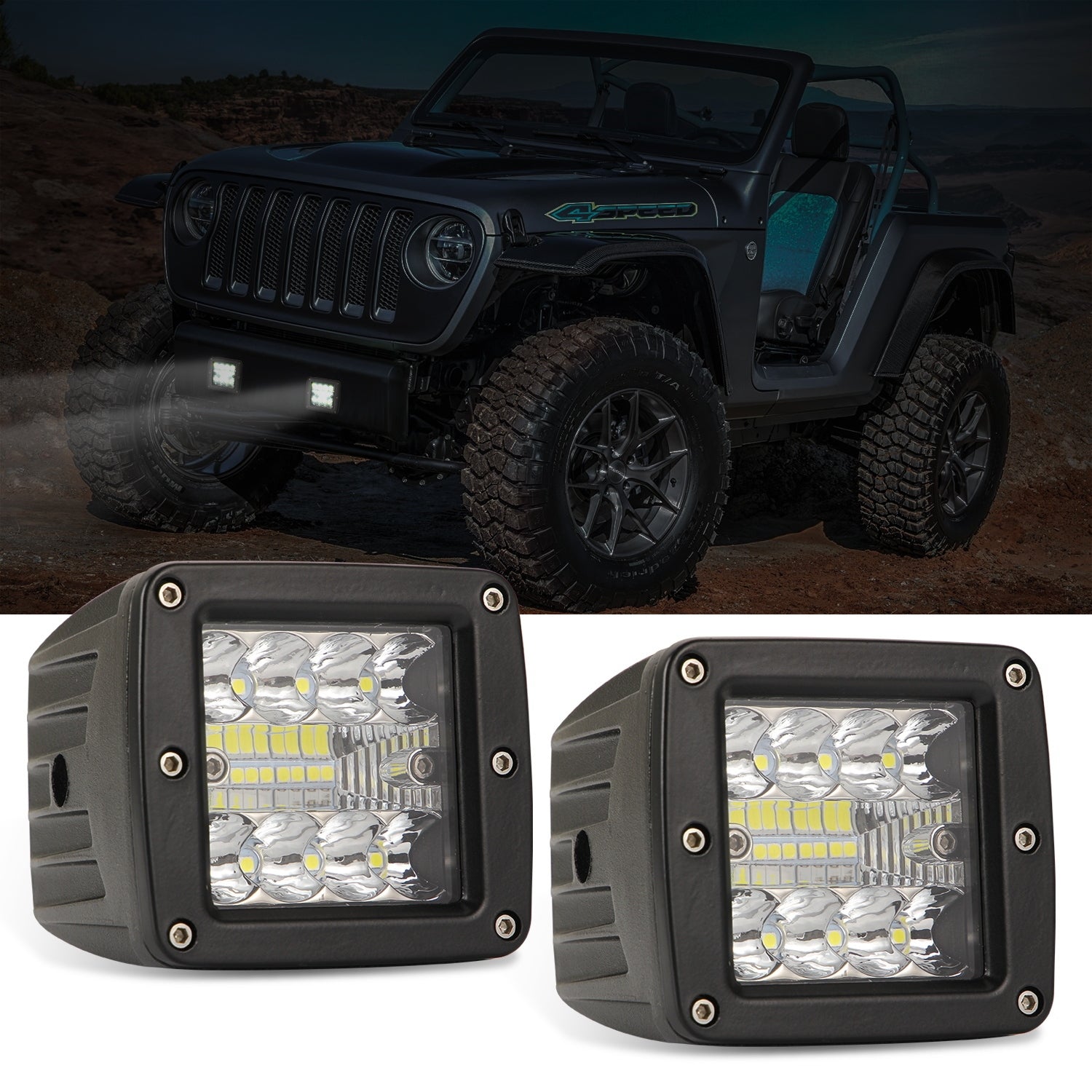 2pcs Aluminum Flush Mount Led Pods 48W Spot Flood Combo Off Road Led Recessed Driving Pods For Ute Bumper Reverse Lamps; - Premium Car LED Lights from Rapidvehicles - Just $47.70! Shop now at Rapidvehicles