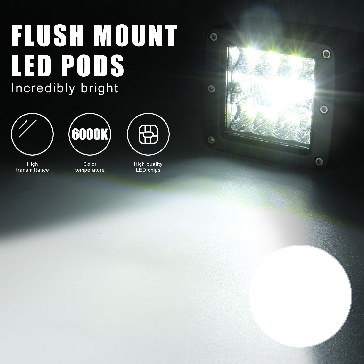 2pcs Aluminum Flush Mount Led Pods 48W Spot Flood Combo Off Road Led Recessed Driving Pods For Ute Bumper Reverse Lamps; - Premium Car LED Lights from Rapidvehicles - Just $47.70! Shop now at Rapidvehicles