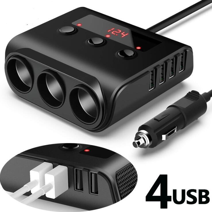 3 Way Car Cigarette Lighter Adapter 12V-24V Socket Splitter Plug - Premium Car Chargers from Rapidvehicles - Just $38.99! Shop now at Rapidvehicles