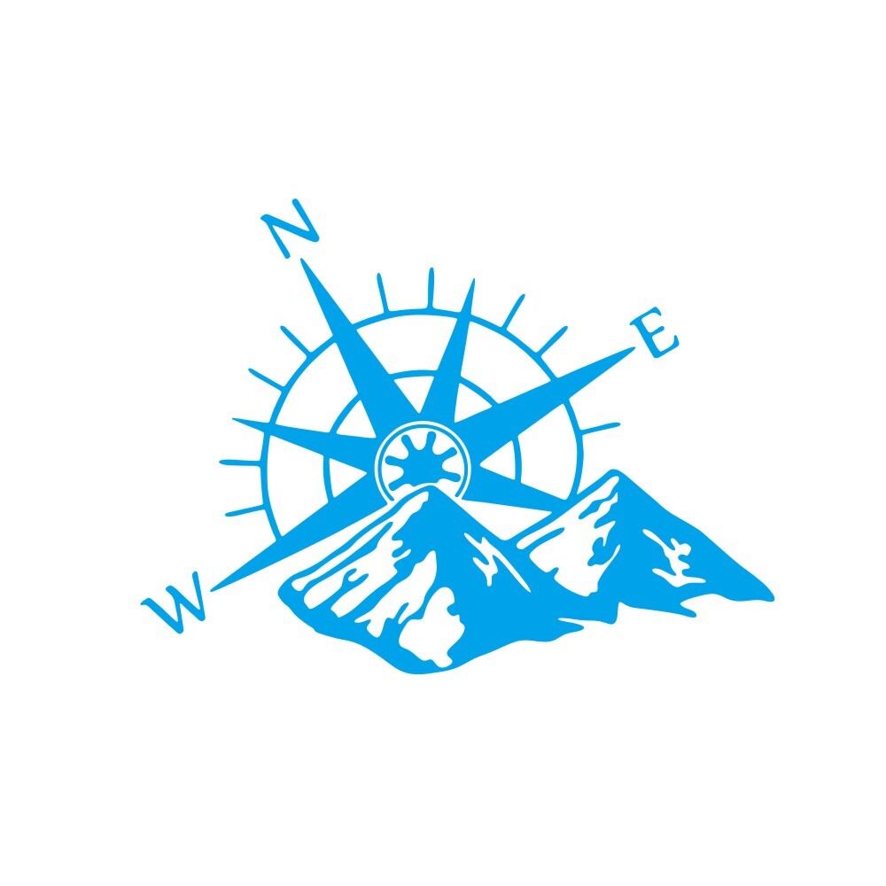 Car Hood Sticker Compass Mountains Sticker Large Decal Camper Van Motorhome Wall Art Vinyl  blue - Premium Car Stickers & Covers from Rapidvehicles - Just $16.75! Shop now at Rapidvehicles