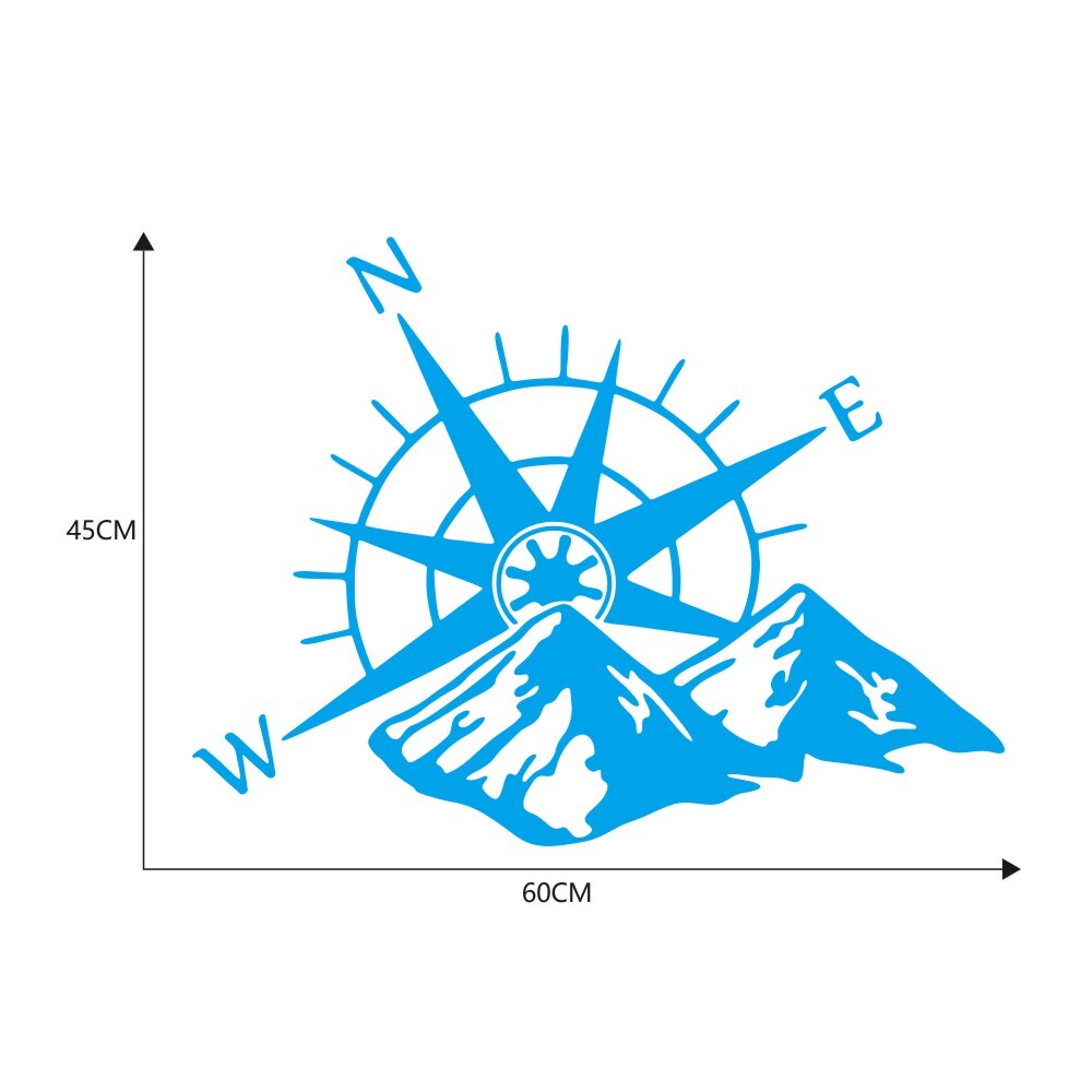 Car Hood Sticker Compass Mountains Sticker Large Decal Camper Van Motorhome Wall Art Vinyl  blue - Premium Car Stickers & Covers from Rapidvehicles - Just $16.75! Shop now at Rapidvehicles