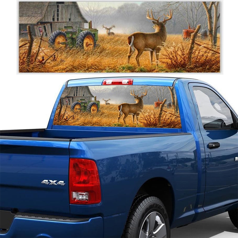 Car Rear Window Sticker Grass Deer Tractor Colorful Rear Windshield Window Waterproof Cars Sticker Decal Decor  168*74CM - Premium Car Stickers & Covers from Rapidvehicles - Just $43.07! Shop now at Rapidvehicles